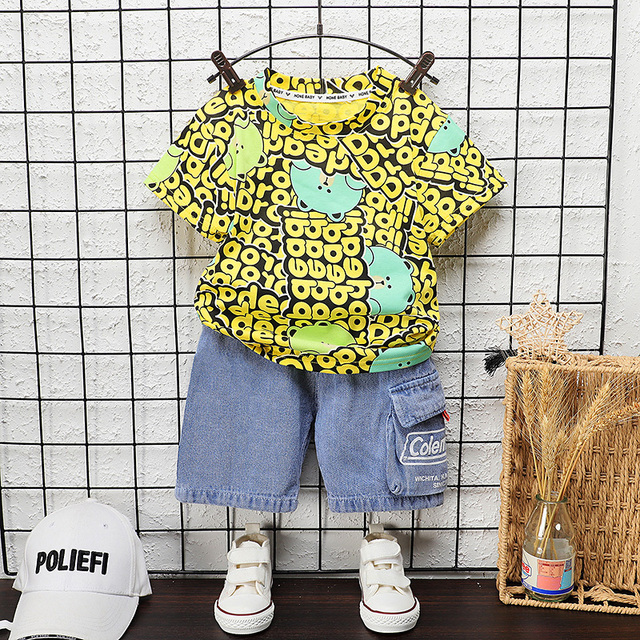 New summer baby clothes suit children boys girls cartoon cotton T-shirt shorts 2pcs/sets baby casual outfit kids tracksuits