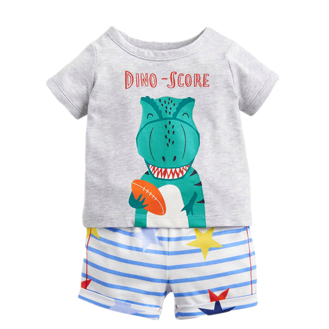 Kids Summer Clothes Boys Girls Cotton T-Shirts Sets Princess Girl Unicorn Printing Suits Children Boy Lapel Tops Pants Clothes