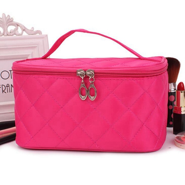 Women Travel Cosmetic Bags Diamond Lattice Zipper Men Makeup Bags Organizer Beauty Cosmetic Bag Bath Wash Make Up Kits