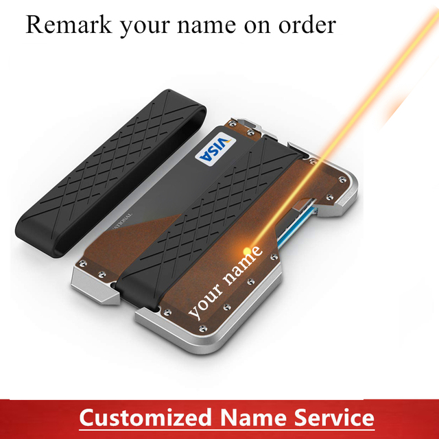 SEMORID-Multifunctional Anti-theft Anti-Rfid Metal Card Holder for Men,Small Smart Simple Wallet