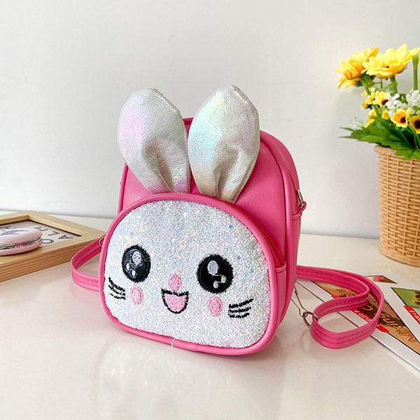 Cute Embroidered Rabbit Backpack Kindergarten School Bag Multi-purpose Girls Messenger Bag Shoulder Bag Children's Accessories