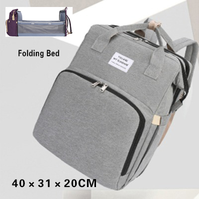 2020 New Woman Portable Folding Bed Light Diaper Backpack Large Capacity Multifunctional Leisure Double Shoulder Nappy Bag