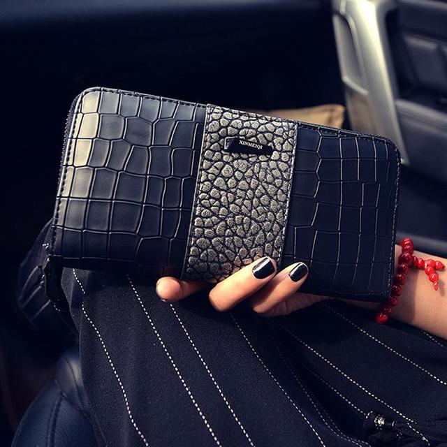 Women's Wallet Crocodile Pattern Purse Female Long Wallet Coin Purse Fashion Zipper Bag for Women Card Holders Clutch Money Bag