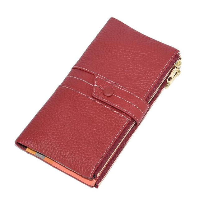 2022 New Korean Women's Wallet Long Large Capacity Zipper Two Fold Clutch Bag Female Leather Wallet