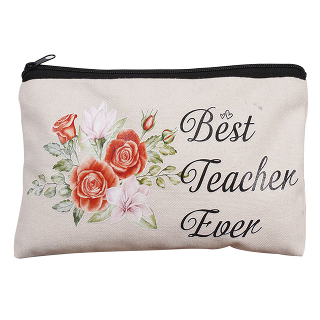 Female cosmetic Toiletry Bag Teacher Appreciation Gifts Teacher Makeup Bag Fashion Cosmetic Pouch Pencil Bag Printing Swanky Bag