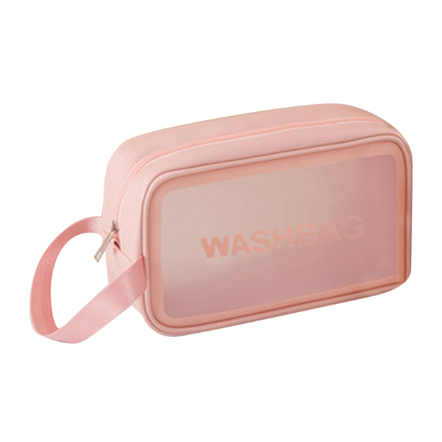 Portable Large Capacity Travel Portable Transparent Wash Bag PU Waterproof Matte Cosmetic Bag Skin Care Product Storage Bag