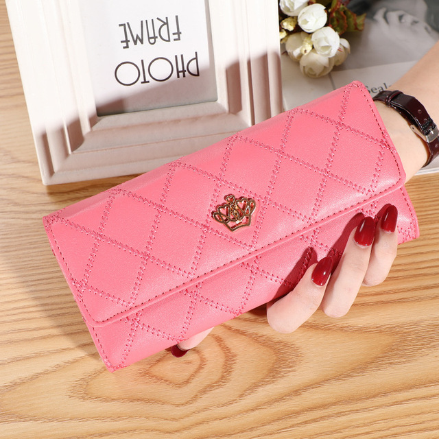 New Women Wallet Lady Clutch Leather Patterned Hasp Female Wallets Long Length Card Holder Phone Bag Money Coin Pocket Ladies Purses