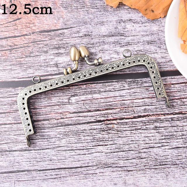 1PC Bronze DIY Purse Handbag Handle Coins Bags Metal Kiss Clasp Frame Lock New Fashion Handle 8.5/10.5/12.5/15/16/18/20cm