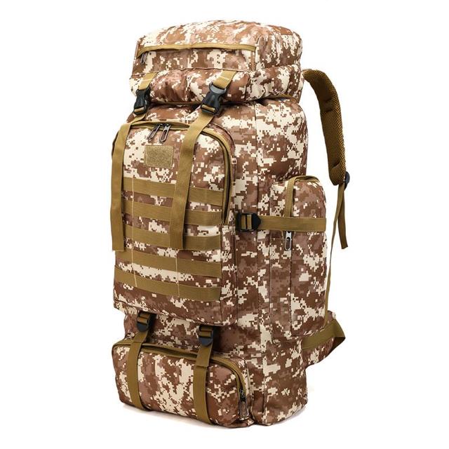 80L Outdoor Sports Tactical Backpack Large Capacity Oxford Fabric Waterproof Men Camping Hiking Hunting Bag Travel Bag