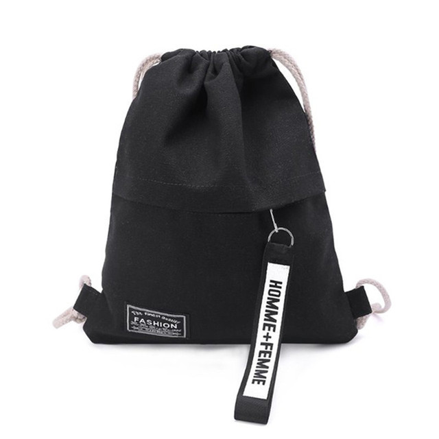 Canvas Drawstring Backpack School Gym Canvas Drawstring Bag Canvas Storage Pack Backpack Pouch for School Pack for Teen