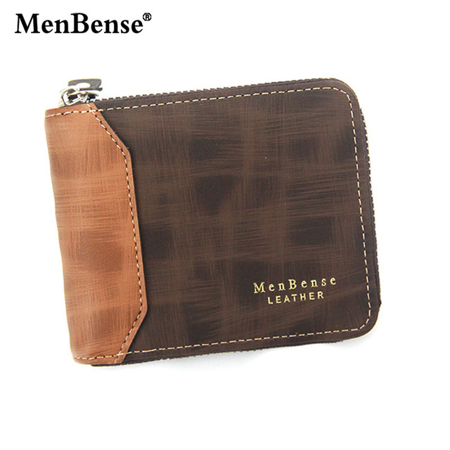 New Fashion Men's PU Zipper Wallet Men Wallet Small Coin Purse Wallet Men Wallet Coin Bag Card Holder Coin Purse Men