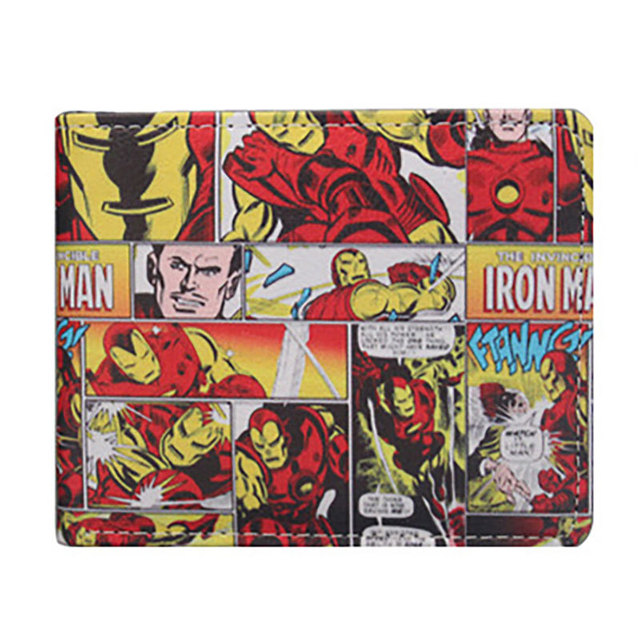 Disney Marvel Avengers Iron Man Spider-Man give boys birthday gifts anime cartoon short two fold wallet purse