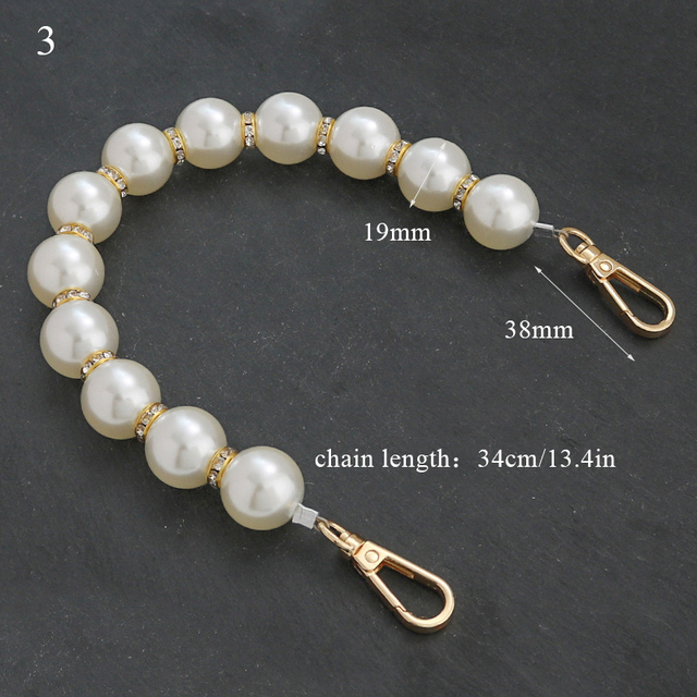 Pearl Bag Strap for Handbag Handles Beaded Purse Belts DIY Replacement Evening Bag Chain Bags Decoration Accessories