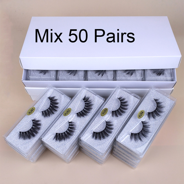 Mink eyelashes wholesale 30/50/100pcs 3D mink lashes bulk natural faux false eyelashes package makeup fake eyelashes bulk items