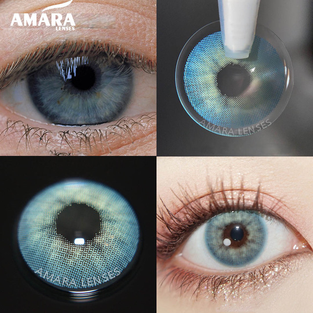 AMARA Contact Lenses 2pcs Colored Lenses Yearly Eyes Colored Contacts Beauty Eye Contacts Cosmetic Lens Colored Contact Lens