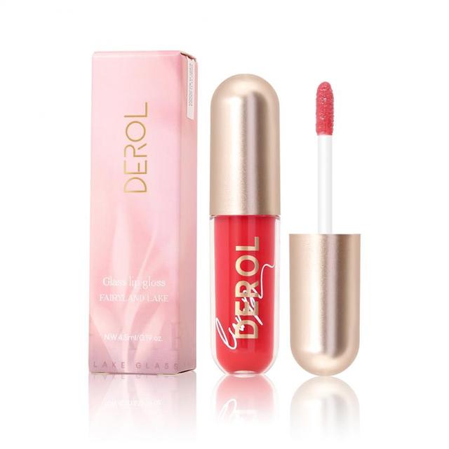 DEROL High Gloss Lipstick Mirror Water Glass Lip Gloss Moisturizing Blur Serum Sealant Oil Lip Gloss Sexy Women Makeup Cosmetics