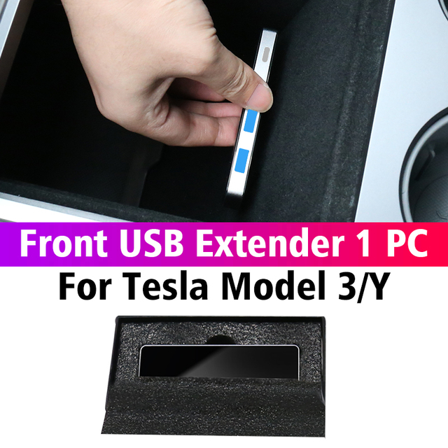 For Tesla 2021-2022 Model 3 Model Y 27W Intelligent Fast Charger Docking Station USB Ext Hub Interior Decoration Accessories