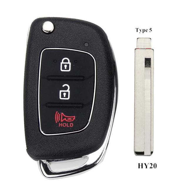 jingyuqin 10pcs 3 Button Car Remote Key Case For Hyundai HB20 IX35 I45 Santa Fe Accent I40 I20 HY15/HY20/TOY40 Blade Fob Shell