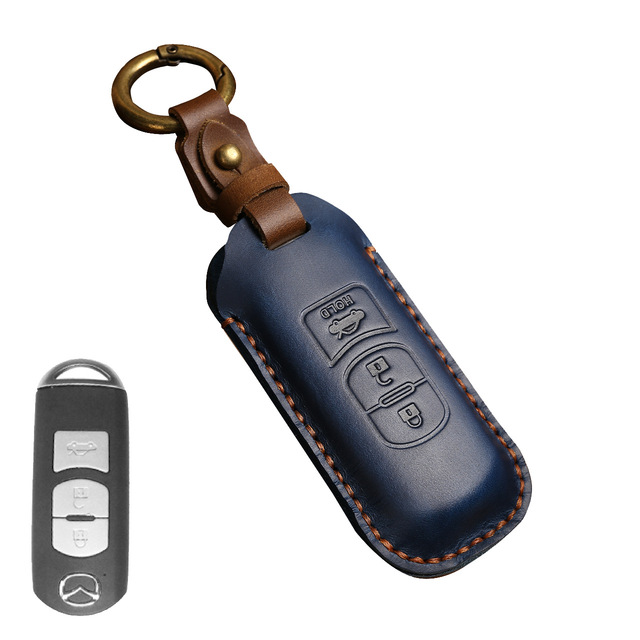 New Luxury Leather Car Key Case Cover Fob Protector Keychain Holder For Mazda 3 Axela Mazda6 Car Accessories Remote Keyring Bag