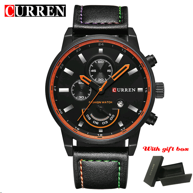 CURREN 8217 Fashion Quartz Men's Watches Luxury Leather Strap Waterproof Casual Men's Watch Sport Men's Watch