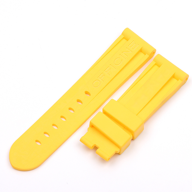 22mm 24mm 26mm Army Green Black Orange Blue Red White Rubber Silicone Whatchband Watch Band for Panerai Strap Belt Buckle