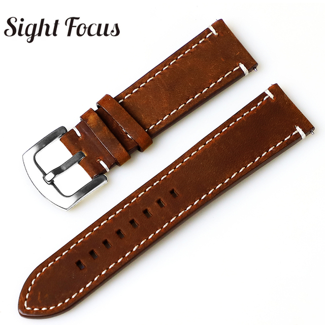 18mm,19mm,20mm,21mm,22mm,24mm Vintage Leather Watch Strap Quick Release Pins Watch Band For Samsung Huawei IWC Watches