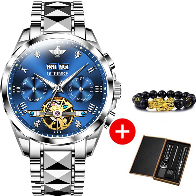 New luxury men automatic mechanical wristwatch tungsten steel watch top brand sapphire glass men watches reloj hombre