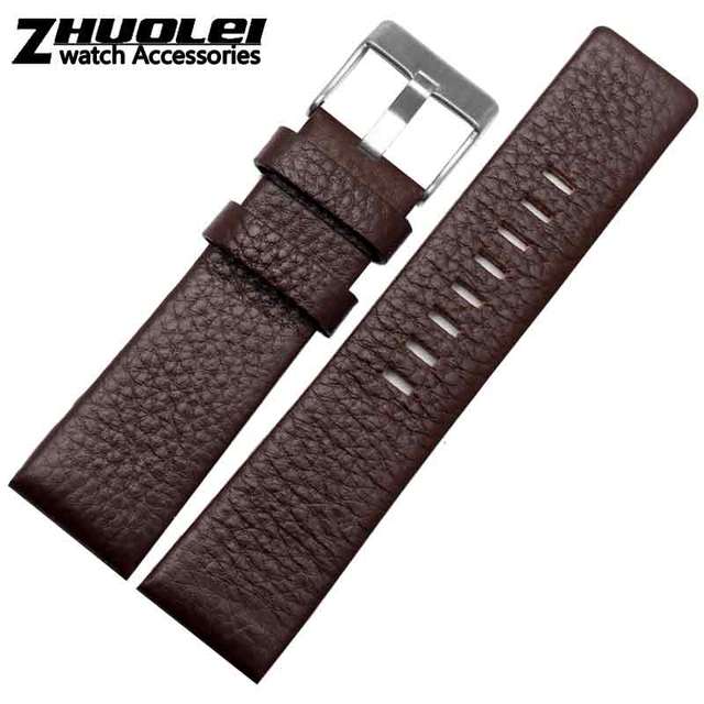 Diesel Watch Cowhide Leather Strap , Fit Strap DZ7312 | DZ4323 | DZ7257 with stainless steel pin clip 24 26 27 28 30mm