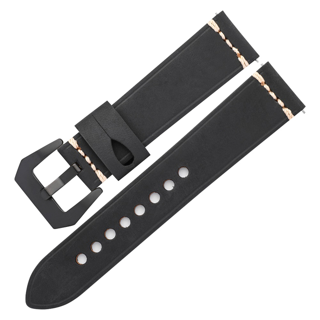 Men's Genuine Leather Watch Band Strap 22mm 24mm Vintage Cowhide Watch Strap High Quality Bracelet Watch Accessories