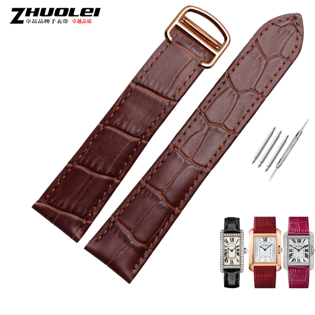 Genuine leather watch strap, high quality, black, brown, with folding tank buckle, 16 17 18 20 22 23 24 25 mm straps