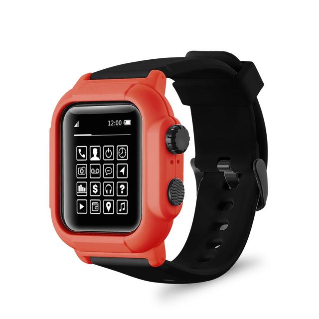 IP68 Waterproof Silicone Case Cover with Sport Band Strap for iwatch Apple Watch Series 6 5 4 3 2 42mm 44mm 44 42mm Accessories