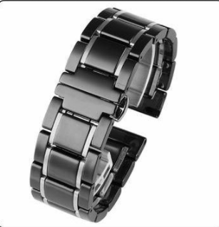 Ceramic Band for Samsung Galaxy Watch 4 40/44mm Watch4 Classic 42/46mm Quick Release Strap with Butterfly Buckle Bracket Watch