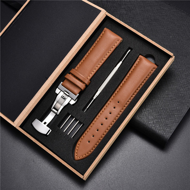 Leather Straps With Box For Samsung Galaxy Watch 4 40mm 44mm/4 Classic 42mm 46mm Active 2 Band Replacement Watchband Bracelets