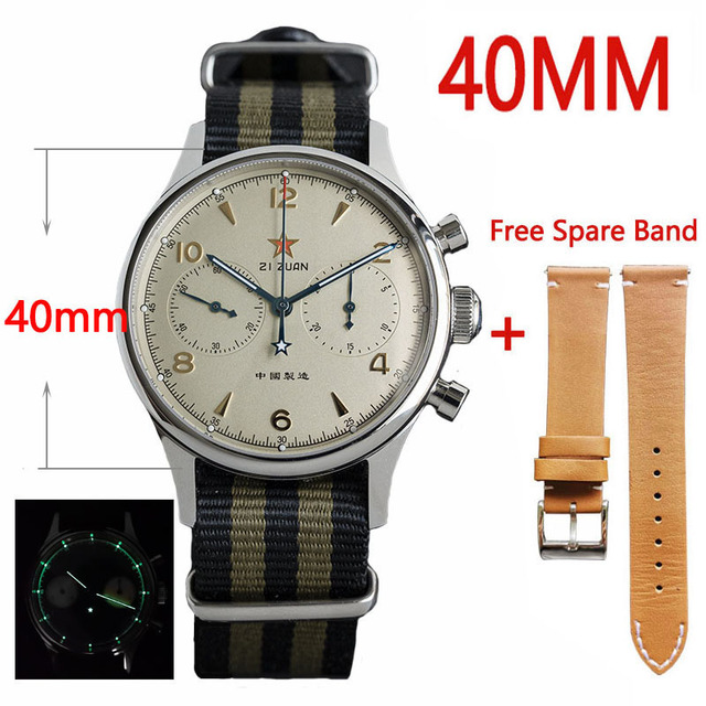 Seagull movement 1963 chronograph men's watch 38mm pilot st1901 mechanical sapphire men's watches 40mm montre homme military