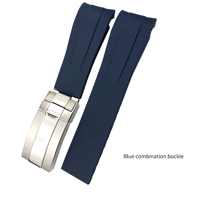 21mm High Quality Rubber Silicone Watch Strap Replacement for Sea-Date Static Watches Gradient Blue Deep Sea Strap Free Tools