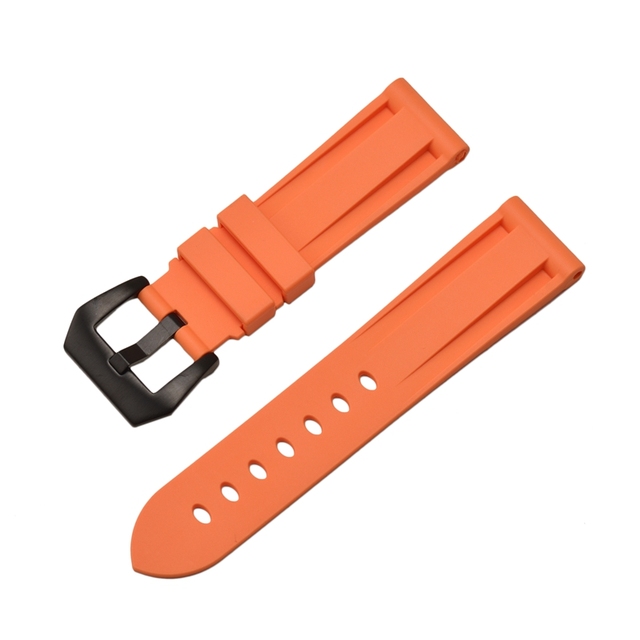 HQ Silicone Strap 20 22 24 26mm Camouflage Watch Band Silicone Rubber Watchband Replacement for PAM Strap and Steel Buckle