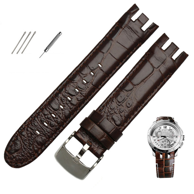 High Quality Genuine Leather Watch Strap For Swatch YRS403 412 402G Watch Band 21mm Watchband Men Curved End Watches Bracelet