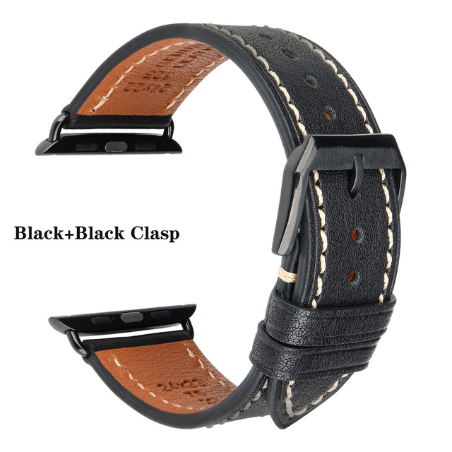 Top Quality Leather Band for Apple Watch 45mm 41mm 44mm 40mm 42mm 38mm Series 7 6 SE 5 4 3 Bracelet iWatch Accessories Strap