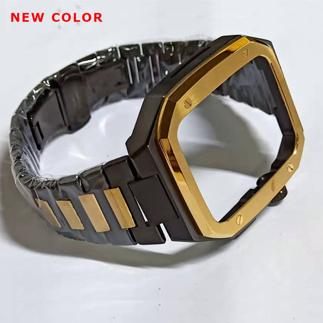 Metal Case for Apple Watch 45mm 44mm 7 6 SE 5 4 Stainless Steel Mod for IWatch 45mm 44mm Luxury Steel Case and Band DIY MOD Kit