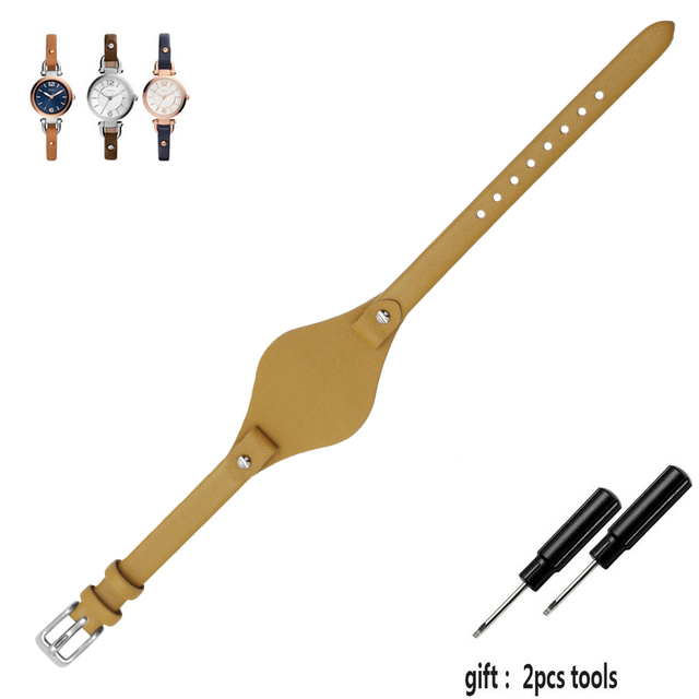 عالية الجودة حقيقية الجلود الساعات ل fossil ES3077 ES2830 ES3262 ES3060 أنيق ساعة نسائية الأشرطة سوار صغير