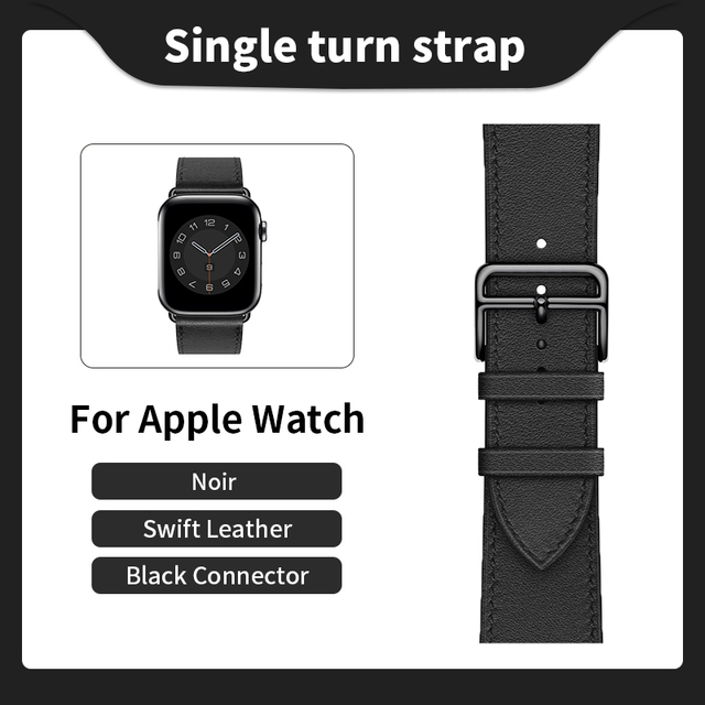 Kebitt High Quality Genuine Leather Single Round iWatch Smart Watch Strap for Apple Watch 7 6 Se 5 4 3 Strap 40mm 44mm 41mm 45mm