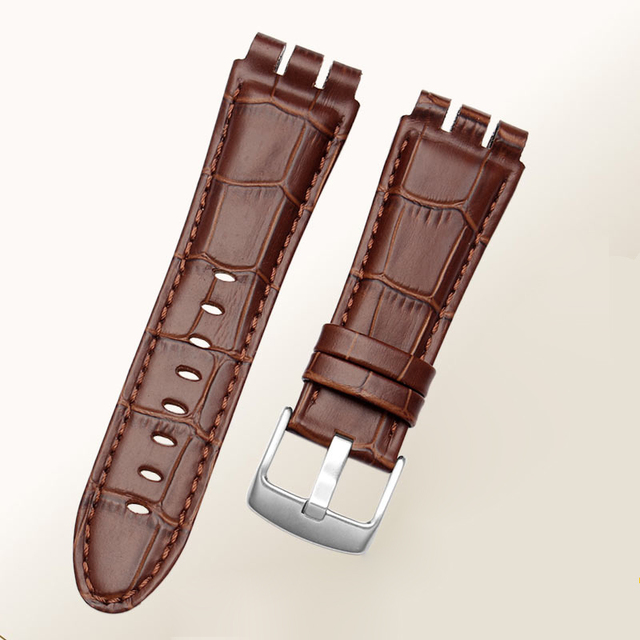 23mm Genuine Calf Leather Watchband Steel Clasp for Swatch Burlesque YOS440 449 448 401G Watch Strap Watchband Bracelet Wrist Man