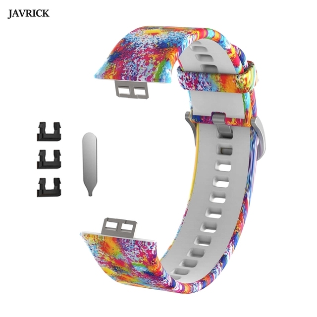 Printed Silicone Strap for Huawei Smart Watch, Soft Water Resistant Sport Watch Band Accessories