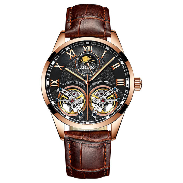 Ailang original master top brand men watch high quality 2019 latest design double tourbillon watch men swiss automatic hollow mechanical watch sport fashion trend casual business waterproof luminous watch