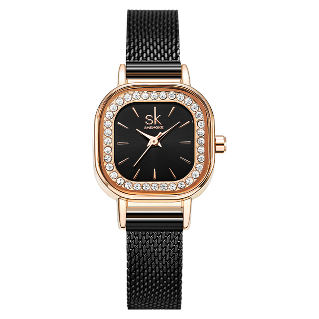 Business men watches birthday gift ladies wristwatch quartz crystals minimalist style rhinestone square dial dress accessories