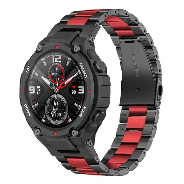 حزام من الفولاذ المقاوم للصدأ ل Huami Amazfit T-Rex سوار ساعة ذكية استبدال سوار معدني ل شاومي Amazfit T-Rex برو تريكس Correa