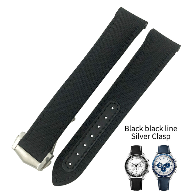 20mm 21mm High Quality Nylon Fabric Watch Band Fit For Omega Aqua Terra 150 Seamaster 007 Diver 300 Planet Ocean 19mm blue strap