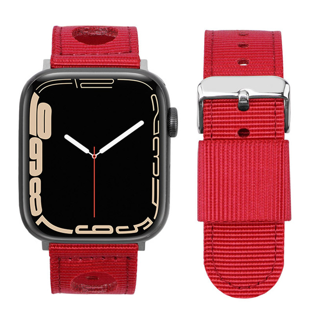 Nylon Strap Fit For Apple Watch iwatch7 High Quality Nylon Watch Strap For Apple Watch 7 6 5 4 3 2 1 Round Hole Waterproof Band