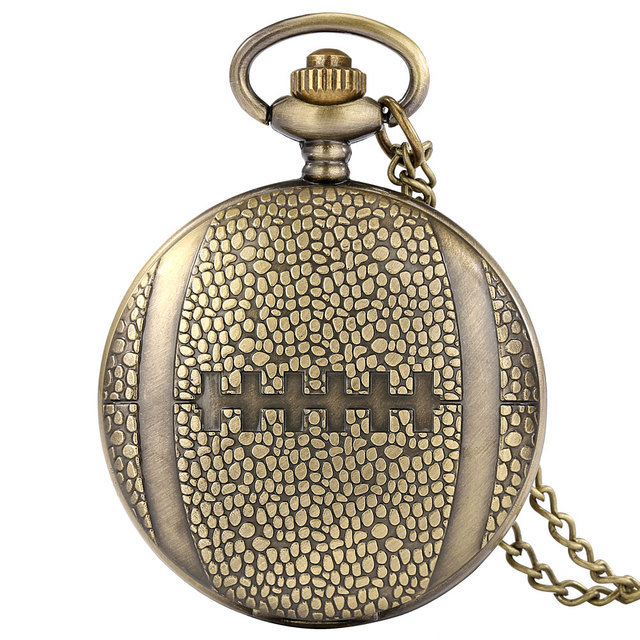 2022 new arrivals football ancient style face personality big pocket watch ball chain with chain men sport quartz watches