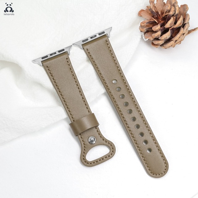 Leather Pin Buckle Strap for Apple Watch Series Strap 7 6 SE 5 4 3 2 Sport Strap Modern Single Loop Design Suitable for iWatch